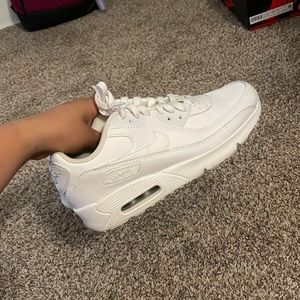 Nike Airmax 90 “Triple White” size 7Y (about 8.5 in women)